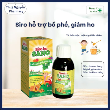 Siro ho Sano Sanofia cho bé và người lớn giúp bổ phế, giảm ho, tiêu đờm từ thảo dược - Chai 100ml