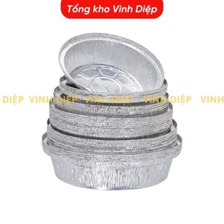 Set 10 khay nhôm khay nướng bạc đa năng size 21cm dùng cho nồi chiên không dầu
