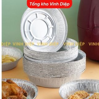 Set 10 khay nhôm khay nướng bạc đa năng size 21cm dùng cho nồi chiên không dầu