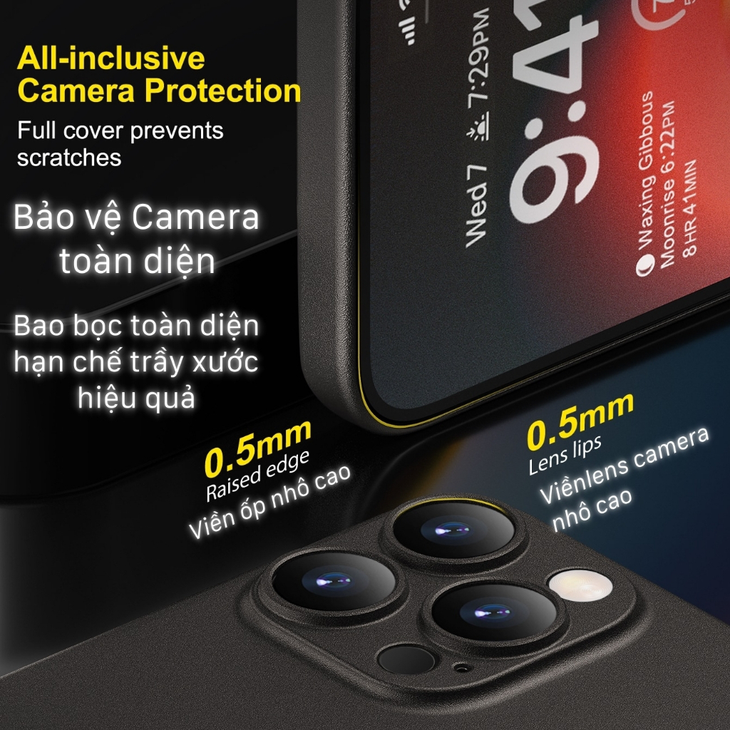 Ốp lưng siêu mỏng Memumi chống bám vây tay hỗ trợ sạc không dây IPhone 16pro 16promax bảo vệ camera