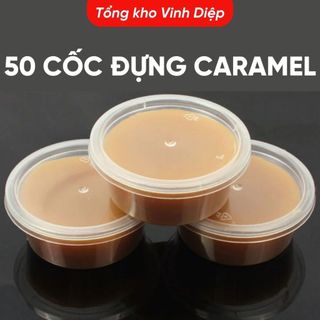Cốc Nhựa Làm Bánh Flan Combo 50 Hộp Đựng - Caramen Thạch Rau Câu Sữa Chua