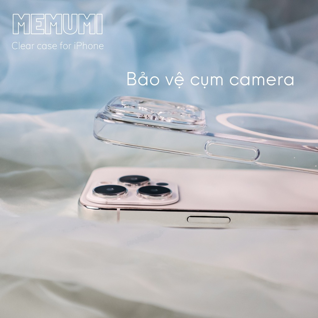 Ốp lưng Memumi siêu mỏng trong suốt không ố hỗ trợ sạc không dây IPhone 17Promax 14 15 16 Pro Plus