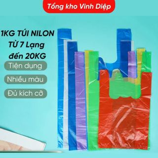 Túi Nilon Đủ Màu Kích Thước 0.7-20kg - Có Quai Xách, Phù Hợp Đóng Gói, Hàng Dai Đẹp, Giá Rẻ