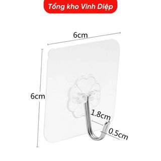 Móc dán tường phòng tắm, nhà bếp chịu lực tốt, trong suốt