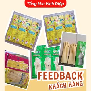 Găng tay cao su Hàn Quốc Đông cầu vồng đủ size