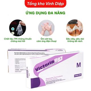 Hộp Găng tay nilon tiện lợi hợp vệ sinh loại dày, găng tay tự hủy bảo vệ môi trường siêu dai