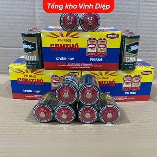 Hộp 12 viên pin đại Con Thỏ, Pin Đèn R20S - Hàng loại 1
