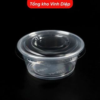 Combo 100 hũ nhựa, cốc nhựa, ly nhựa 1 lần  2oz đựng nước chấm có nắp, hũ nước sốt