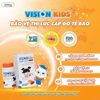 [Hộp 90 viên] Bổ mắt Visionkids Viên sáng mắt ,Ngăn chặn ánh sáng xanh hộp 90v viên kẹo nhai