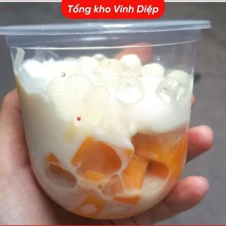Cốc Nhựa Đáy Bầu U QQ 50 Ly - 360ml 500ml Đựng Tàu Hũ Kem Trà Sữa