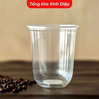 Cốc Nhựa Đáy Bầu U QQ 50 Ly - 360ml 500ml Đựng Tàu Hũ Kem Trà Sữa
