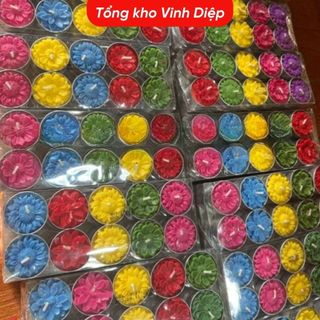 Vỉ 10 nến sáp tealight hình hoa, nến sáp tròn tarot