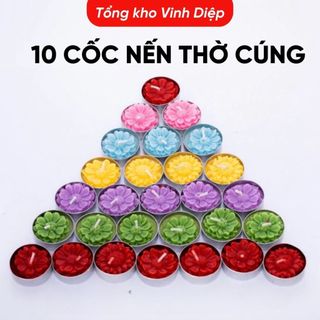 Vỉ 10 nến sáp tealight hình hoa, nến sáp tròn tarot