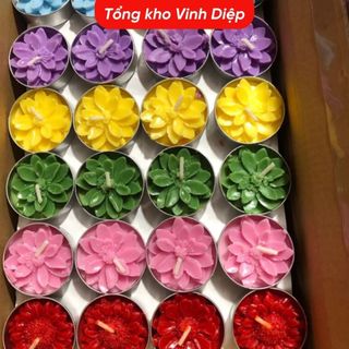 Vỉ 10 nến sáp tealight hình hoa, nến sáp tròn tarot