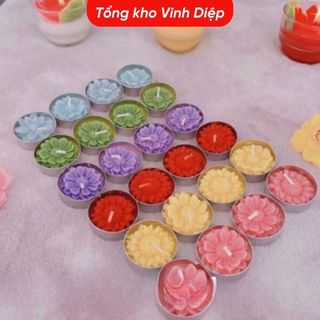 Vỉ 10 nến sáp tealight hình hoa, nến sáp tròn tarot