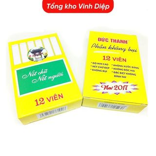 Sỉ 1 lốc 10 Hộp Phấn vỏ vàng viên nhỏ Đức Thanh, phấn trắng viết bảng, phấn không bụi