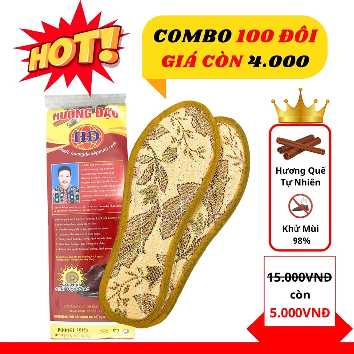 Lót Giày Hương Quế Tự Nhiên, Lót Giày Khử Mùi Hôi Đủ Size Nam Nữ (LQ01)