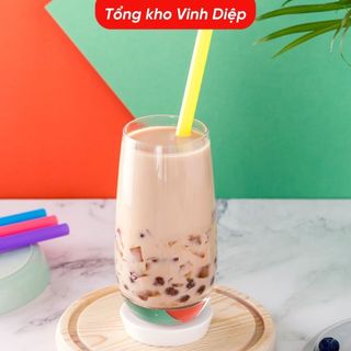 Ống hút trà sữa trân châu, nước mía nhiều màu, phi 6, dài 18cm, đầu nhọn, 1 bịch 420gr