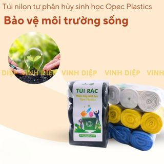 Combo Túi Đựng Rác Tự Phân Hủy Sinh Học Opec 1kg - 3 Cuộn Kích Thước 45x75cm, Chất Liệu Dai