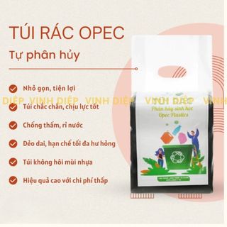 Combo Túi Đựng Rác Tự Phân Hủy Sinh Học Opec 1kg - 3 Cuộn Kích Thước 45x75cm, Chất Liệu Dai