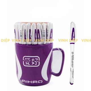 .1 cốc 48 chiếc bút nước chữ A Aihao đủ 3 màu mực xanh, đen, đỏ