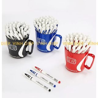 .1 cốc 48 chiếc bút nước chữ A Aihao đủ 3 màu mực xanh, đen, đỏ