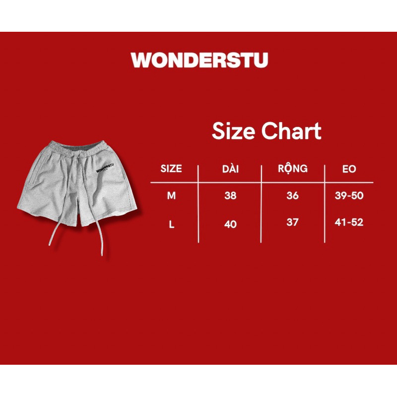 QUẦN SHORT NỈ CUA IN CHỮ "LOGO" WONDERSTU - UNISEX 400GSM | BigBuy360 - bigbuy360.vn