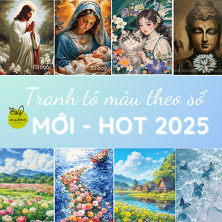 [HỎA TỐC] Tổng hợp Tranh tô màu theo số, tranh số hóa MỚI HOT 2025, đã căng khung 40x50cm