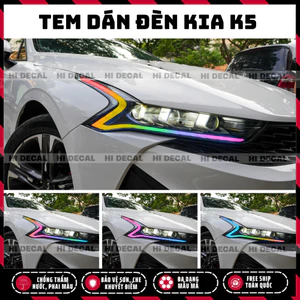 Tem dán đèn KIA K5, Decal dán đèn xe K5 trang trí xe chống nước, bền màu, chịu nhiệt tốt