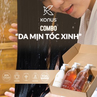 COMBO Liệu trình "Da mịn tóc xinh" KONUS Cơ thể mềm mịn, tóc mềm mượt tự nhiên ngăn gãy rụng