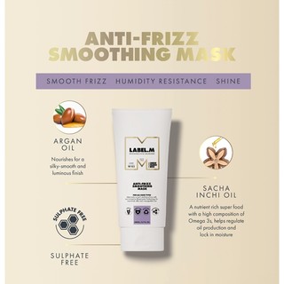 Mặt nạ làm mịn, mượt tóc, chống xoăn cứng ANTI-FRIZZ SMOOTHING MASK LABEL.M