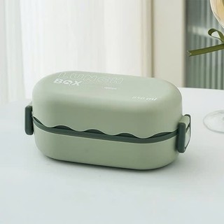 Hộp cơm văn phòng Samono BTW30301 dung tích 850ml, 2 tầng 3 ngăn, kèm muỗng, xanh, hồng