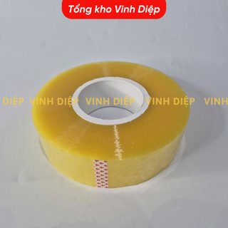 01 cuộn băng dính 1kg băng keo 1kg lõi nhựa 7mm 3 màu trong suốt, vàng chanh, nâu