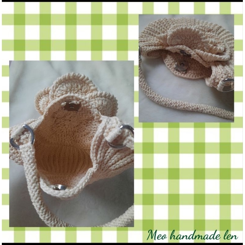 Túi sò hoa hồng M7 - handmade len - crochet - corchet rose bag
