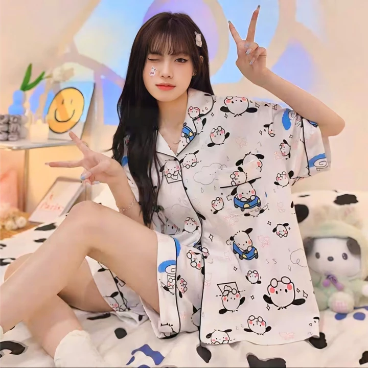 Bộ đồ ngủ pijama mặc cho nữ cộc đùi thường,Đồ ngủ nữ,Đồ bộ mặc nhà,sét bộ pijama mặc nhà💖 Sỉ pijama