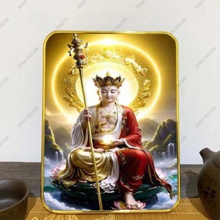 Khung ảnh chân dung Địa Tạng Vương Bồ Tát trang trí bàn thờ phòng thờ phòng khách