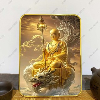 Khung ảnh chân dung Địa Tạng Vương Bồ Tát trang trí bàn thờ phòng thờ phòng khách