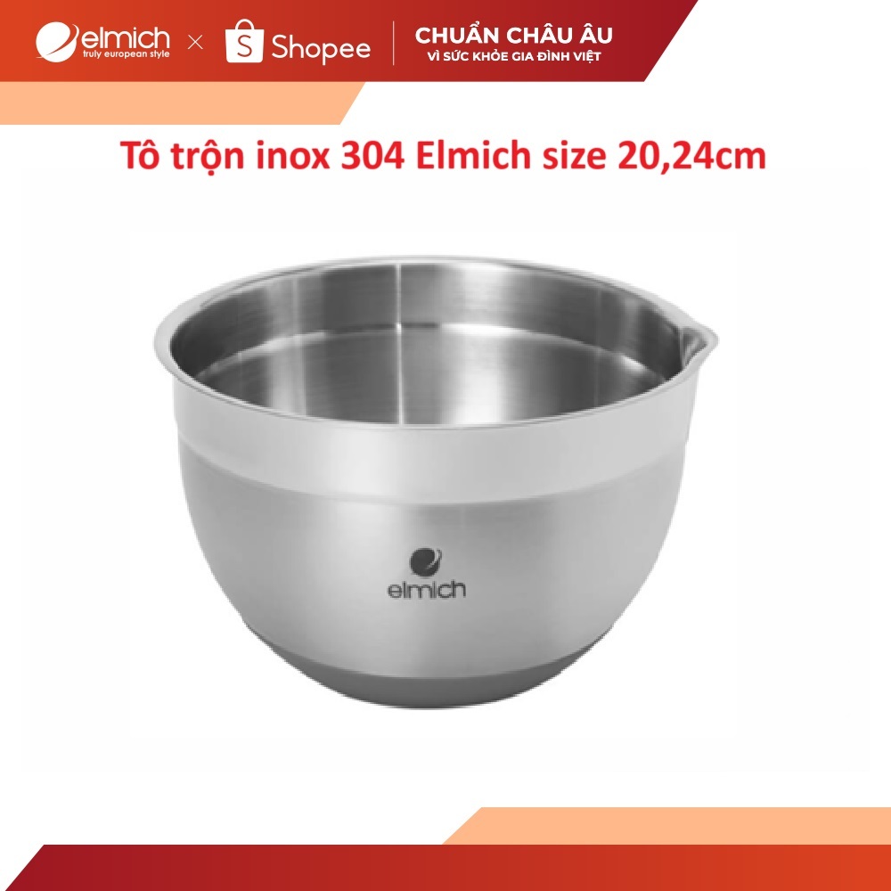 Tô trộn inox 304 Elmich size 20,24cm