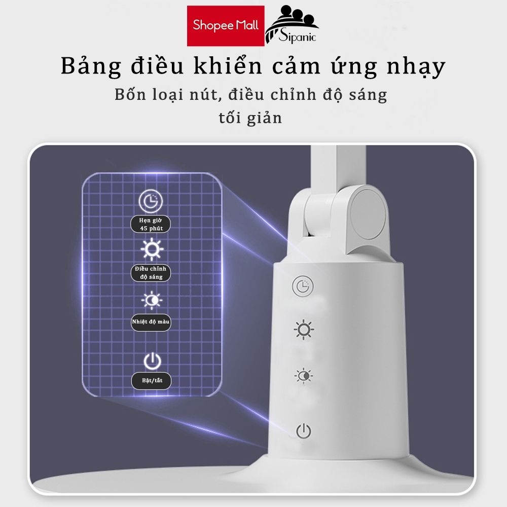Ảnh Đèn bàn học đọc sách tích điện Sipanic pin 4500mAh 3 chế độ ánh bảo vệ mắt chống cận 3