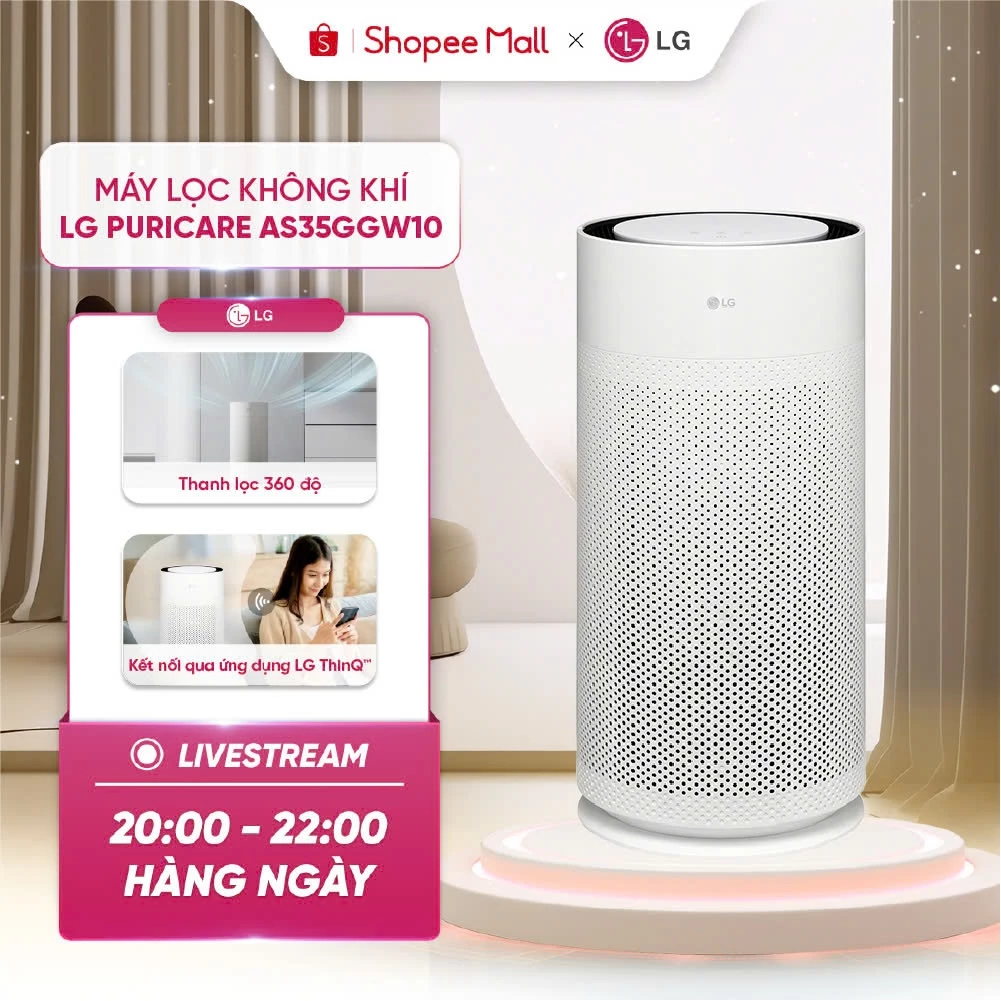 Máy lọc không khí LG PuriCare Aero Hit AS35GGW10.ABAE - Cảm biến bụi mịn PM 1.0
