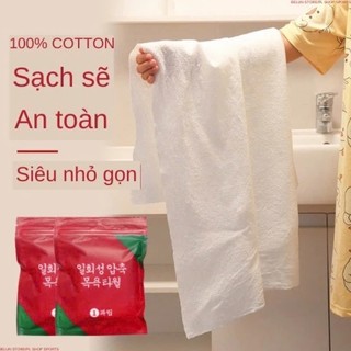 Khăn tắm nén đỏ Hàn Quốc 1 cục 140x70cm - Khăn mặt nén DAIHAO gói 20 viên 24*30CM