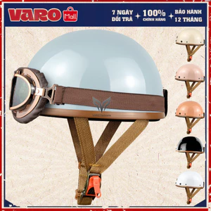 [TẶNG LƯỠI TRAI] Mũ Bảo Hiểm Nửa Đầu PUG Harley VAROHELMET Freesize Vòng Đầu 55-60cm - Chính Hãng