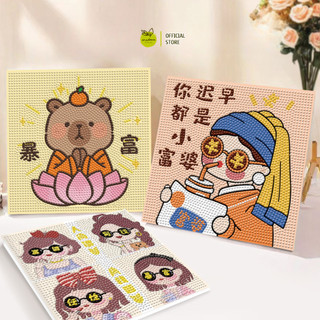 [HỎA TỐC] Tranh đính đá 5D, Tranh đính đá 20x20cm, Có khung, đầy đủ dụng cụ