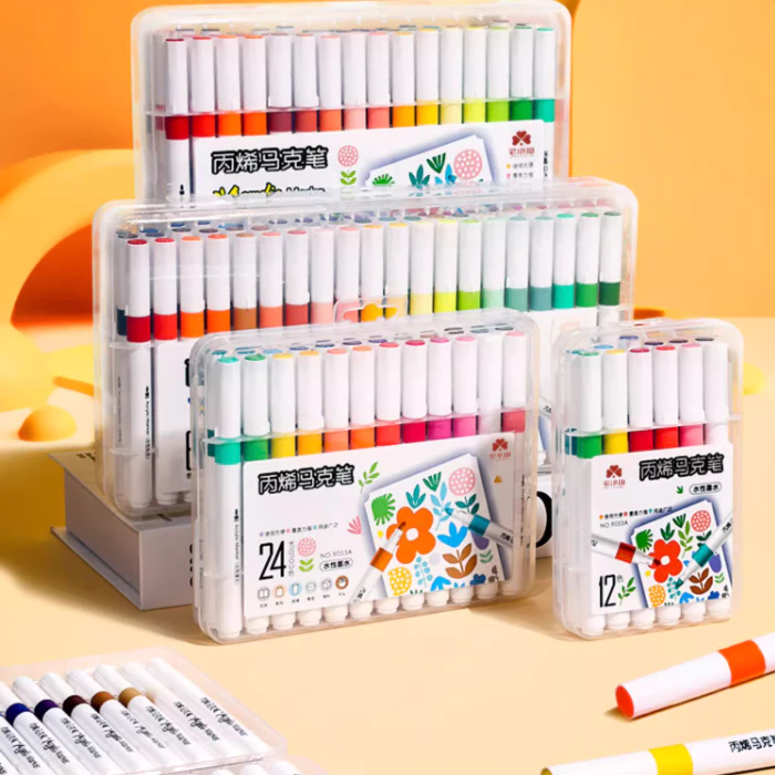 Bút màu Acrylic Marker Cao Cấp12/24/36/48 bút sơn Acrylic chống nước vẽ trên mọi chất liệu vẽ giày v