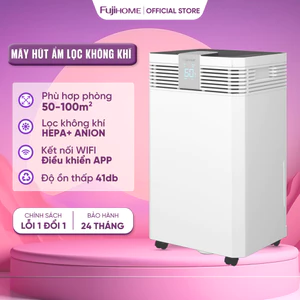 Máy hút ẩm 60L/ngày dùng máy nén cho phòng 100m2 Nhập Khẩu Fujihome DH60W-HEPA kèm lọc không khí Hepa diệt khuẩn UV