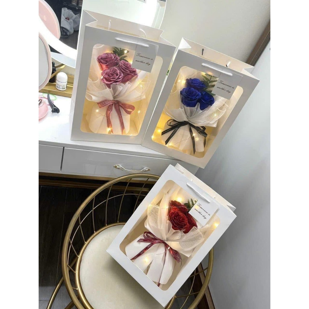 [HỎA TỐC] IK Bó Hoa Ốc Quế Gấu Bông Mini, Set Hoa Quà Tặng Valentine Sinh Nhật QUA4