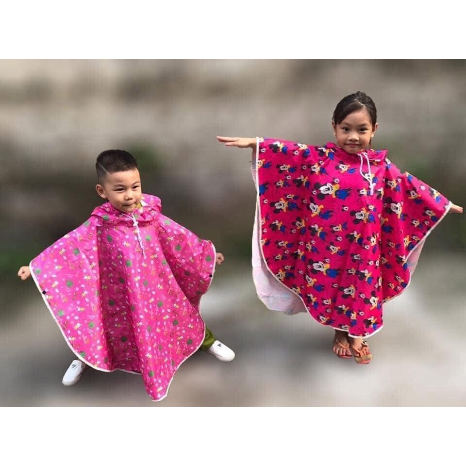 ÁO MƯA CHOÀNG CÁNH DƠI CHẤT LIỆU DÀY DẶN, HỌA TIẾT ĐẸP CHO BÉ