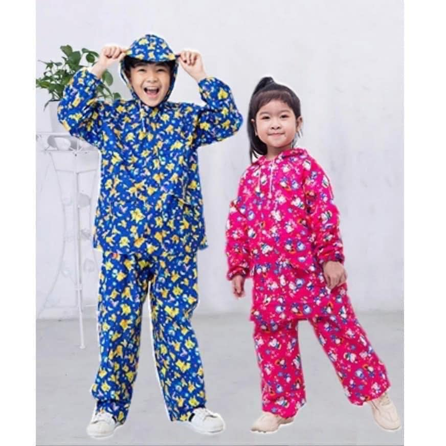 BỘ QUẦN ÁO MƯA HỌA TIẾT NGỘ NGHĨNH CHO BÉ