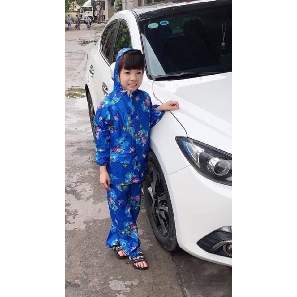 BỘ QUẦN ÁO MƯA HỌA TIẾT NGỘ NGHĨNH CHO BÉ