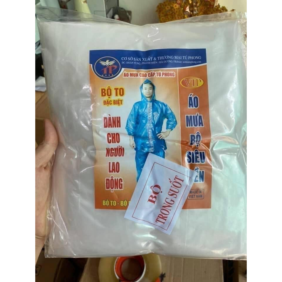BỘ QUẦN ÁO MƯA NILON TRONG SUỐT SIÊU RẺ ĐẸP